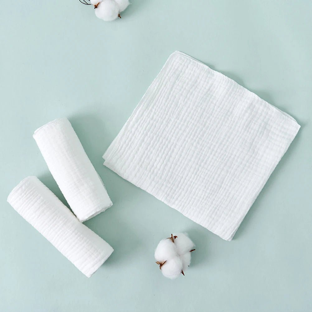 8 Pcs Cotton Gauze Diapers Infant Washcloths Burp Baby For Breathable Soft Reusable Cloth Diapers Muslin Burp Rags Washable Flat - La Tienda Bella