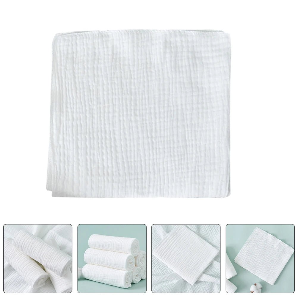 8 Pcs Cotton Gauze Diapers Infant Washcloths Burp Baby For Breathable Soft Reusable Cloth Diapers Muslin Burp Rags Washable Flat - La Tienda Bella