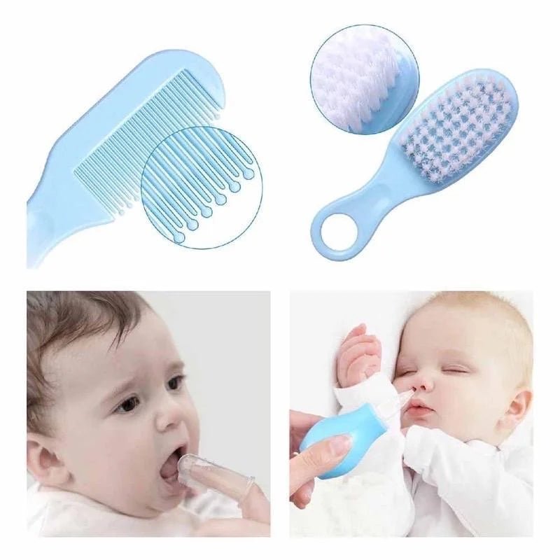 8PCS Baby Grooming Kit, Nail Clipper, Brush, Nasal Aspirator, Comb, and EVA Case - La Tienda Bella