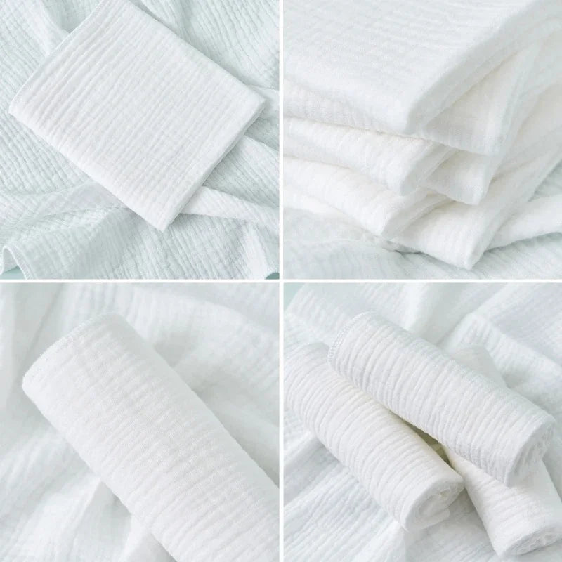 8pcs Cotton Baby Gauze Diapers for Newborn Babies Nappy Changing Washable Reusable Double Layer Soft Baby  - La Tienda Bella