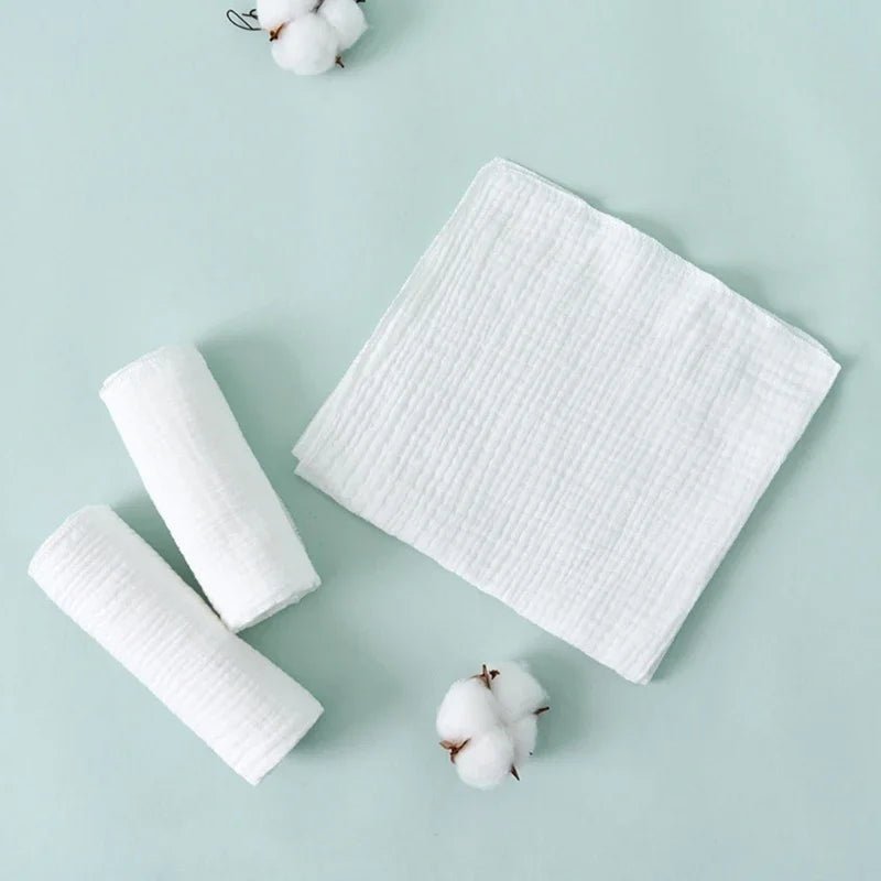 8pcs Cotton Baby Gauze Diapers for Newborn Babies Nappy Changing Washable Reusable Double Layer Soft Baby  - La Tienda Bella