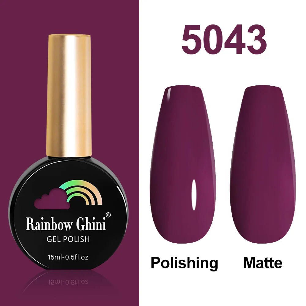 Rainbow Ghini HEMA TPO FREE Nail Gel Polish Nail Supplies Vernis Semi Permanent Glitter Nail Art Manicure LED UV Gel Varnishes