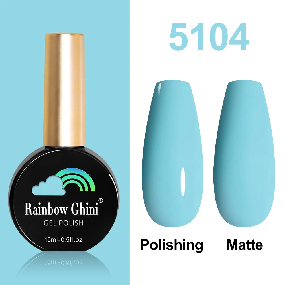 Rainbow Ghini HEMA TPO FREE Nail Gel Polish Nail Supplies Vernis Semi Permanent Glitter Nail Art Manicure LED UV Gel Varnishes