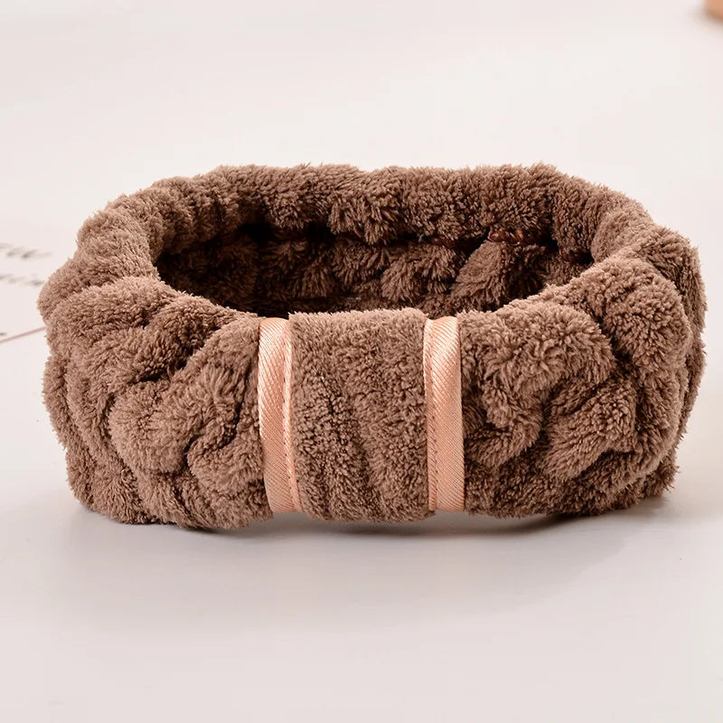 Bandeau Spa Facial en Tissu Éponge - Accessoire Maquillage et Soins du Visage