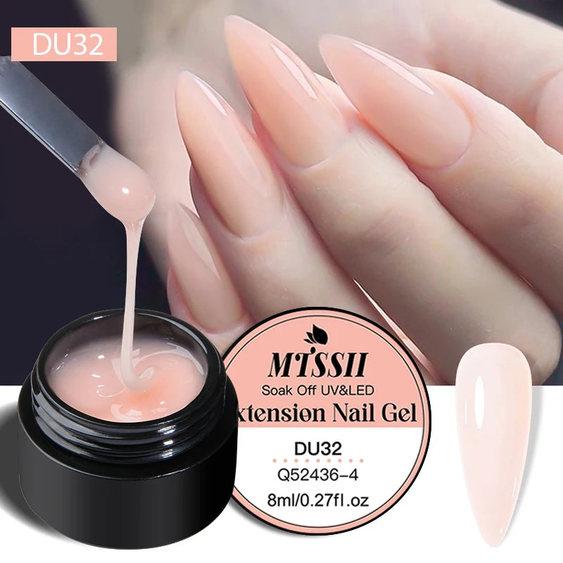 Mtssii 8ML Quick Extension Nail Gel Vernis Nude Milk White Gel Nail Polish UV Semi Permanent Nails Art For Manicure Tools