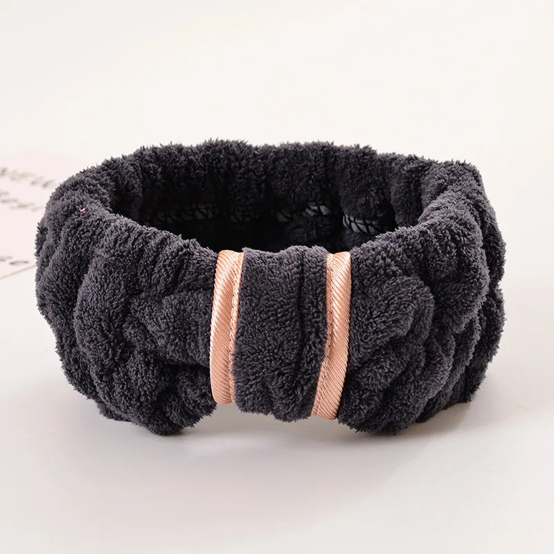 Bandeau Spa Facial en Tissu Éponge - Accessoire Maquillage et Soins du Visage