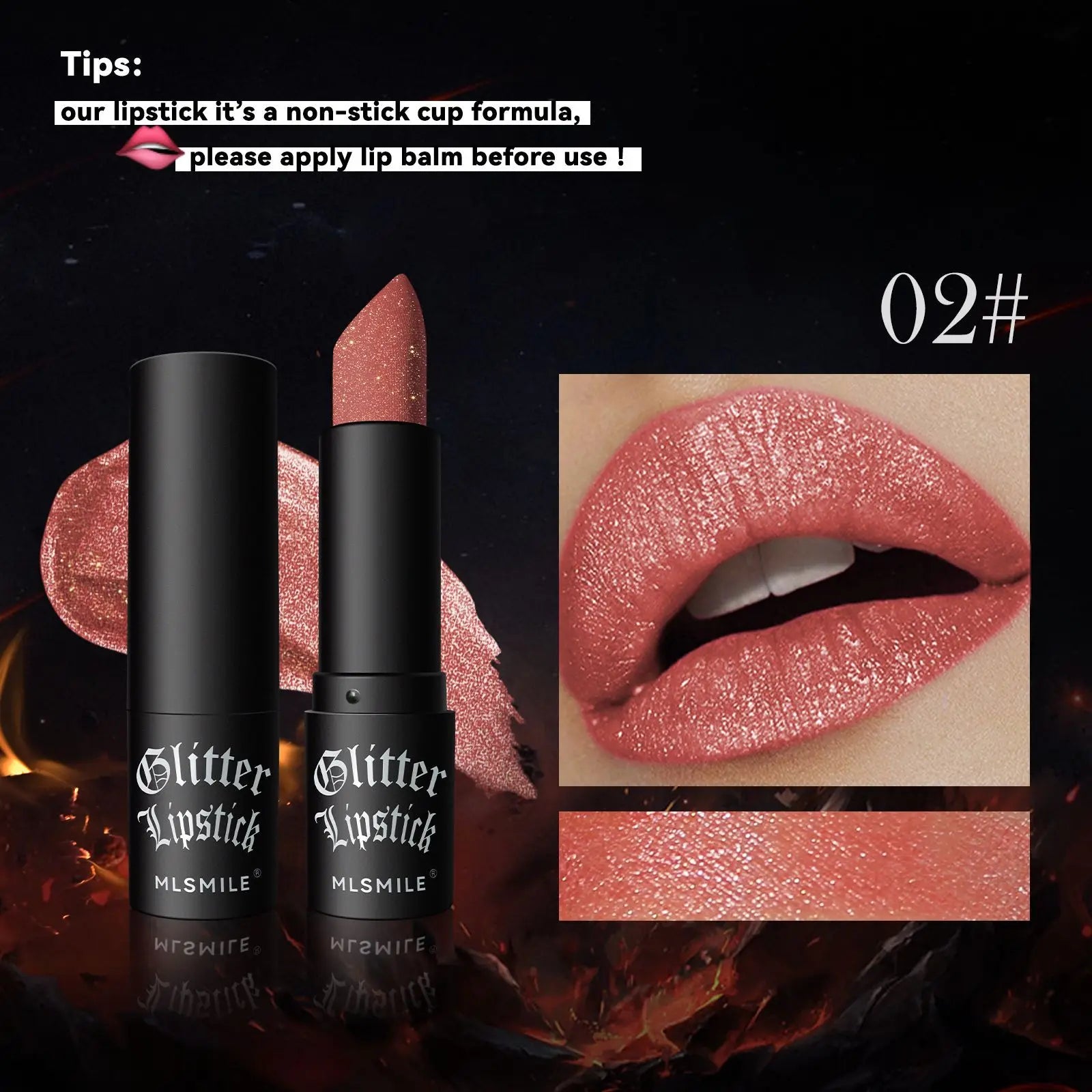 Rouge à Lèvres Pailleté (7 Couleurs) – Effet Diamant & Longue Tenue Waterproof