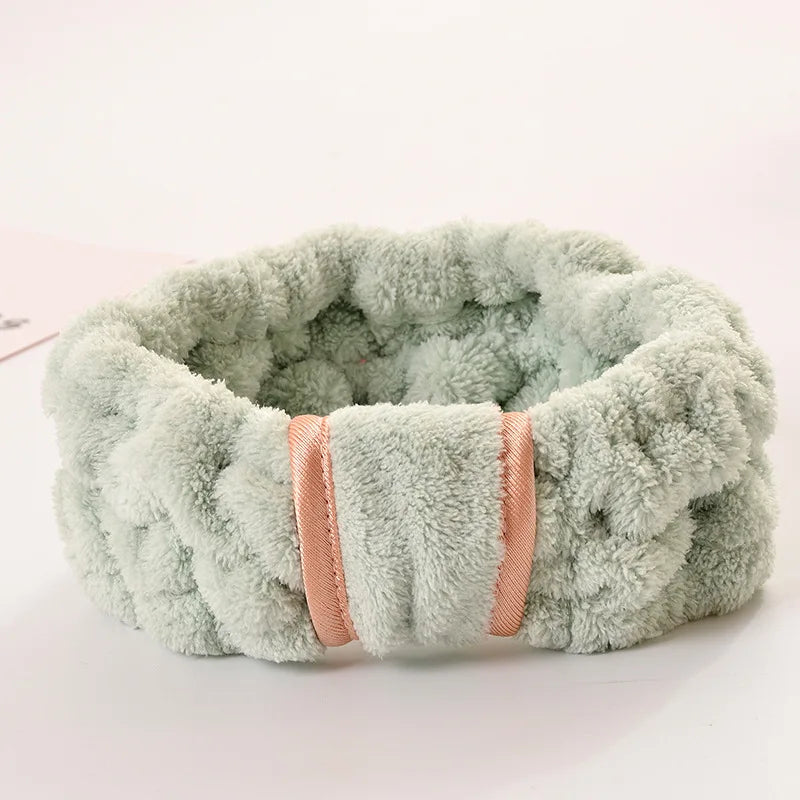 Bandeau Spa Facial en Tissu Éponge - Accessoire Maquillage et Soins du Visage