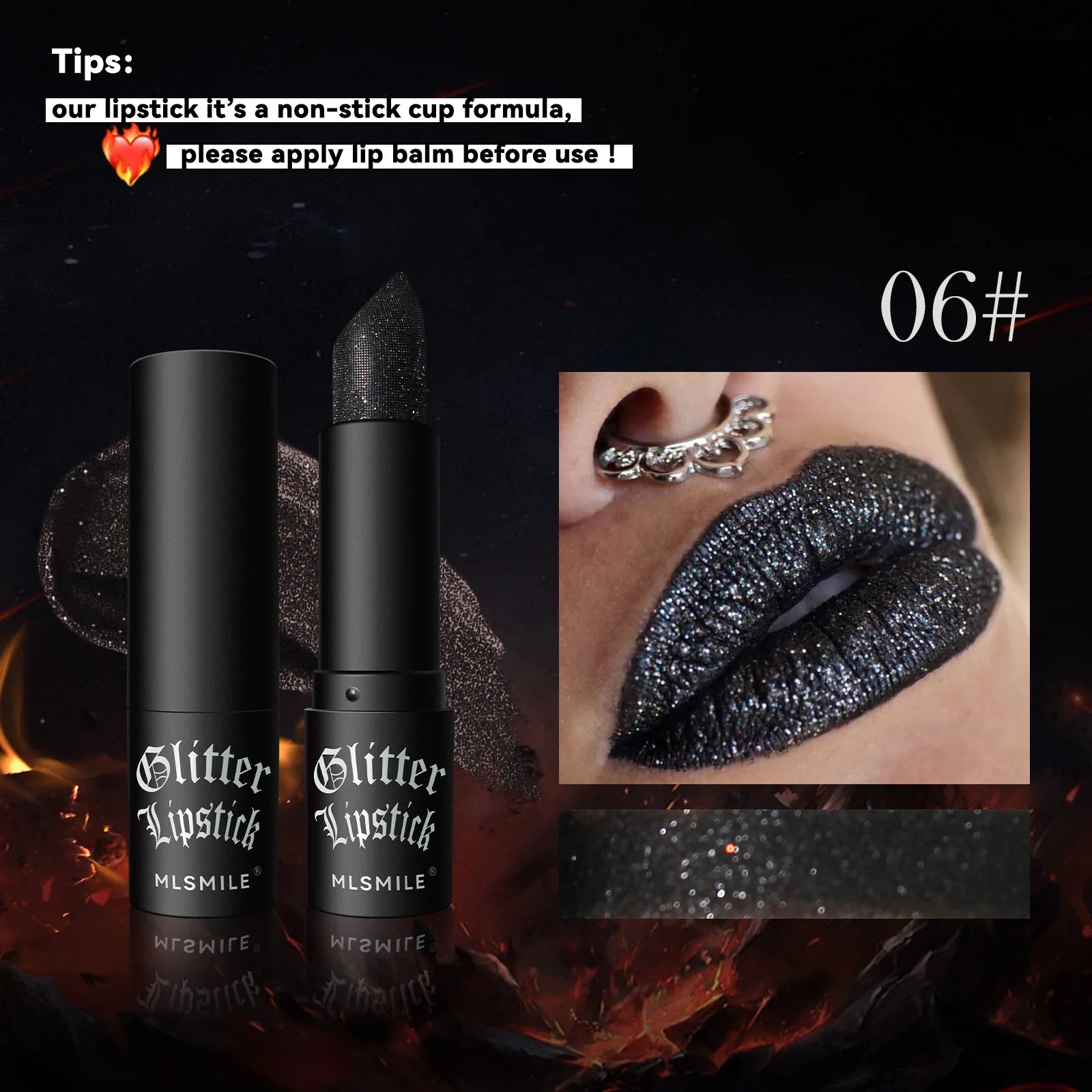 Rouge à Lèvres Pailleté (7 Couleurs) – Effet Diamant & Longue Tenue Waterproof