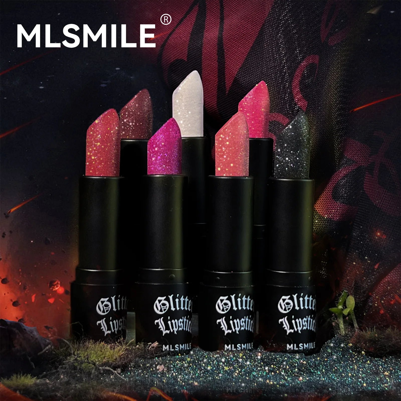 Rouge à Lèvres Pailleté (7 Couleurs) – Effet Diamant & Longue Tenue Waterproof