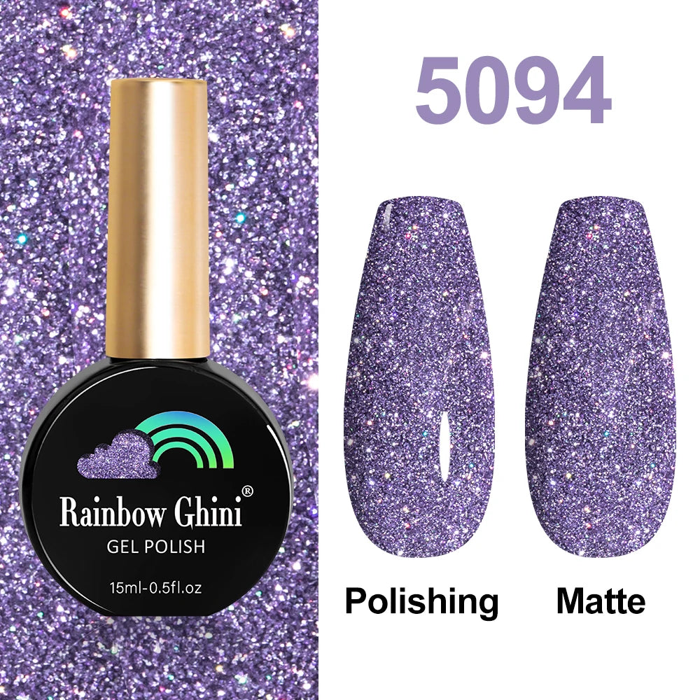 Rainbow Ghini HEMA TPO FREE Nail Gel Polish Nail Supplies Vernis Semi Permanent Glitter Nail Art Manicure LED UV Gel Varnishes