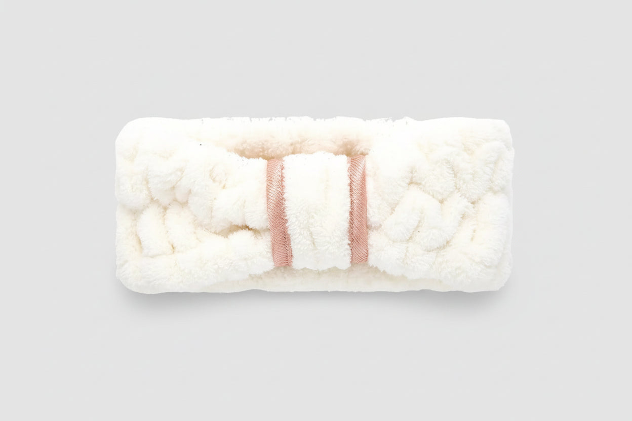 Bandeau Spa Facial en Tissu Éponge - Accessoire Maquillage et Soins du Visage