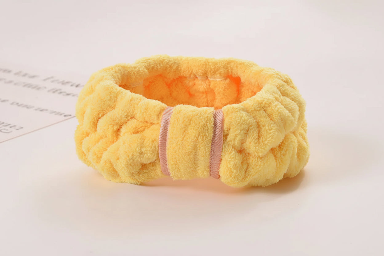 Bandeau Spa Facial en Tissu Éponge - Accessoire Maquillage et Soins du Visage