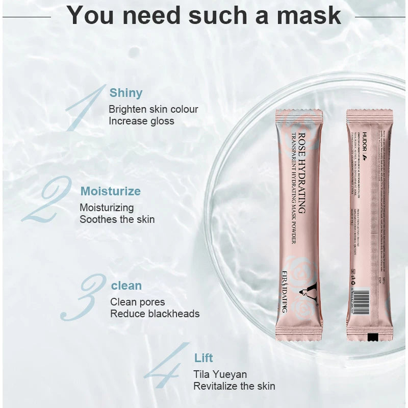 Masque Jelly Visage (Poudre Rose & Collagène) – Hydratant & Éclat – DIY Peel-Off