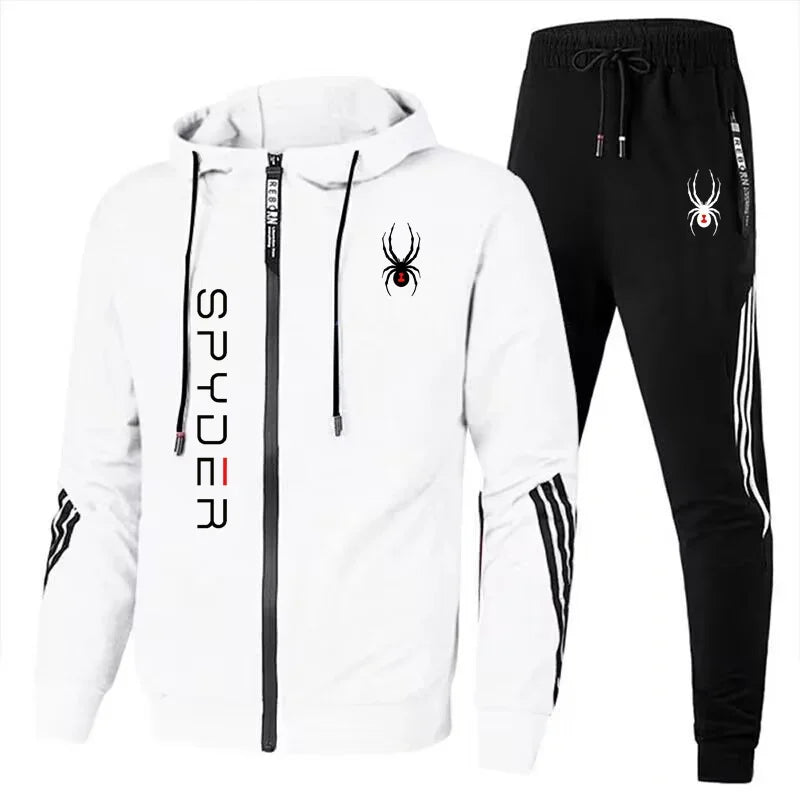 A fashionable sportswear set for men in spring and autumn, featuring a zippered cardigan, jacket, sweatshirt and pants, suitable - La Tienda Bella