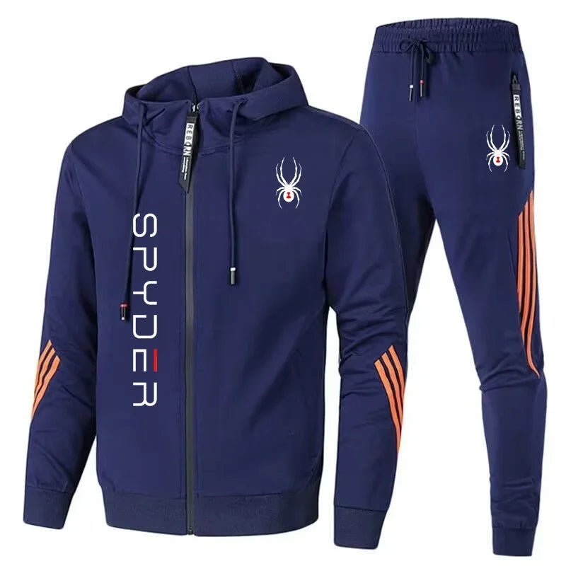 A fashionable sportswear set for men in spring and autumn, featuring a zippered cardigan, jacket, sweatshirt and pants, suitable - La Tienda Bella