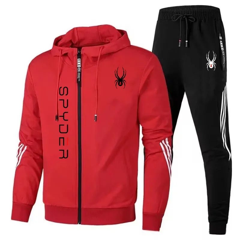 A fashionable sportswear set for men in spring and autumn, featuring a zippered cardigan, jacket, sweatshirt and pants, suitable - La Tienda Bella