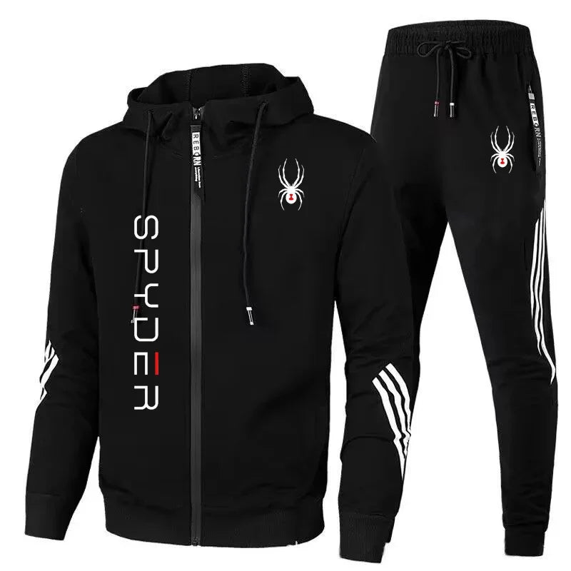 A fashionable sportswear set for men in spring and autumn, featuring a zippered cardigan, jacket, sweatshirt and pants, suitable - La Tienda Bella