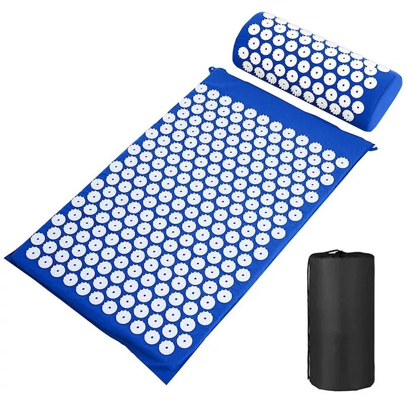 Acupressure Mat Sensi Massage Mat Pillow Set applicator for Neck Foot Yoga Mat with Needle Back Cushion - La Tienda Bella
