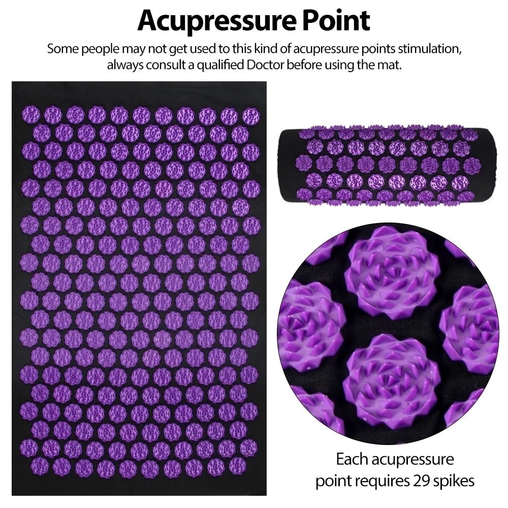 Acupressure Yoga Mat Kuznetsov's Applicator Cushion Sensi Massage Body Needles With Spikes Pillow Foot Massager Fitness Pilates - La Tienda Bella