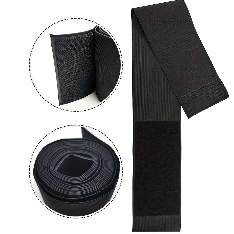 Adjustable Elastic Waist Trainer Belt - Slimming Body Shaper for Women & Men, Stretchy Fitness Waistband, Breathable Fabric, 157.48inch Long, Black, Fitness Accessory|Workout Enhancer|Breathable Material - La Tienda Bella