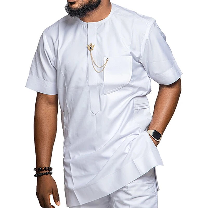 african muslim's evening dresses for men set fashion kaftan outfit dashiki africa clothing casual robe africaine party suit 2025 - La Tienda Bella
