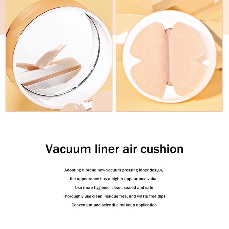 Air Cushion BB Cream Butterfly Powder Puff Moisturizing Foundation Concealer Whitening Oil - control Waterproof Makeup Cosmetics - La Tienda Bella