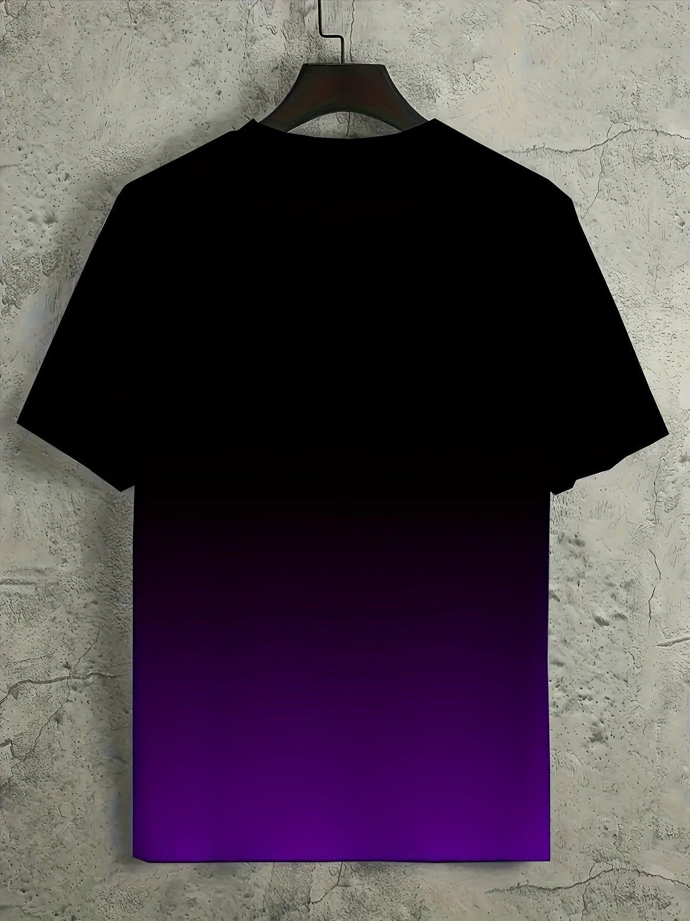 Alphabet Print Gradient Crew Neck Short Sleeve T-shirt For Men, Casual Summer T-Shirt For Daily Wear And Vacation Resorts - La Tienda Bella