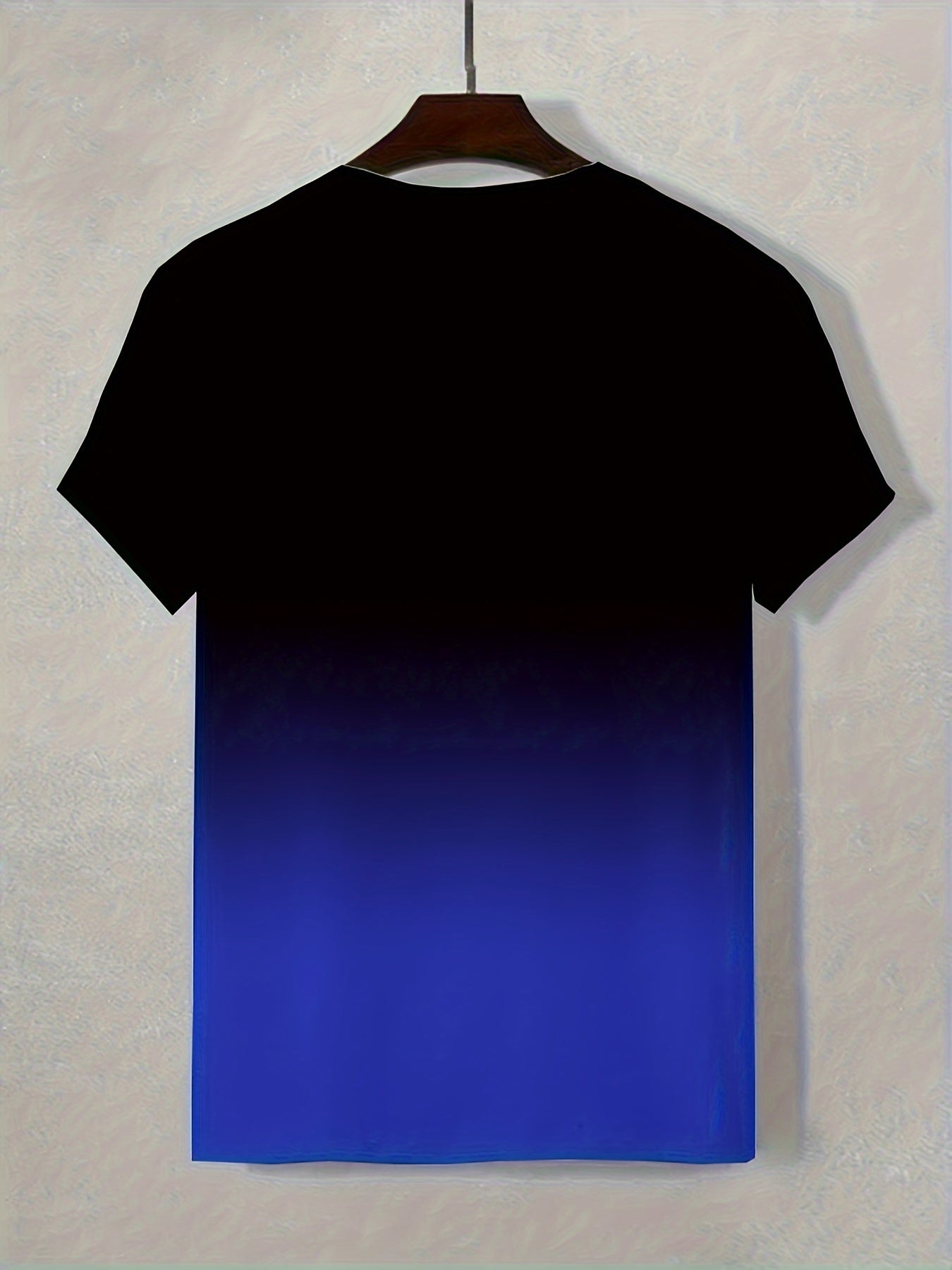 Alphabet Print Gradient Crew Neck Short Sleeve T-shirt For Men, Casual Summer T-Shirt For Daily Wear And Vacation Resorts - La Tienda Bella