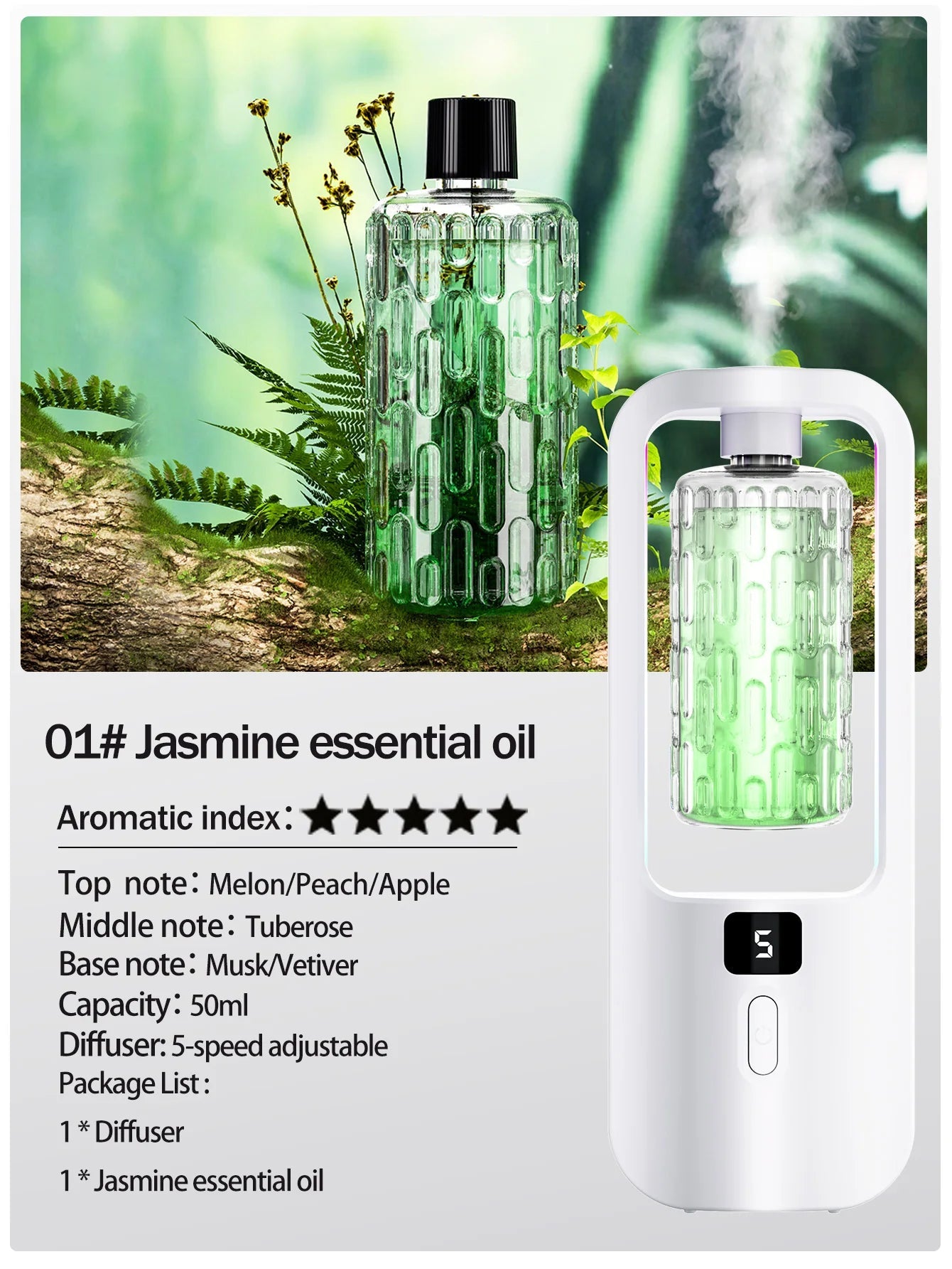 Automatic aromatherapy diffuser for eliminating odors, suitable for household use, with essential oil for air freshening. - La Tienda Bella