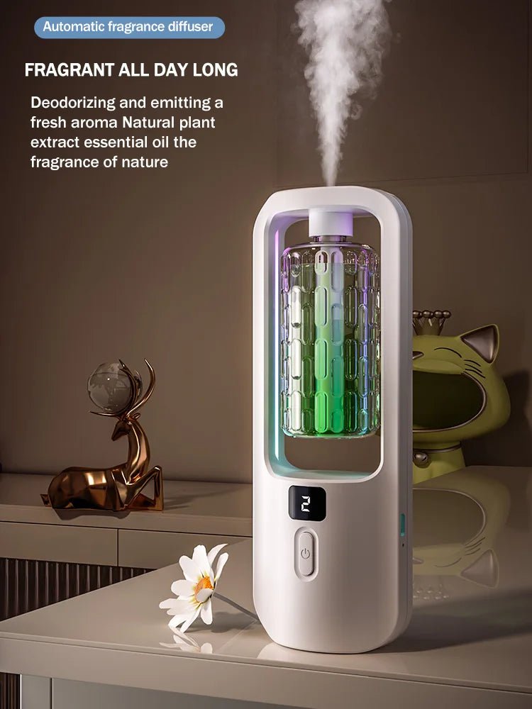 Automatic aromatherapy diffuser for eliminating odors, suitable for household use, with essential oil for air freshening. - La Tienda Bella