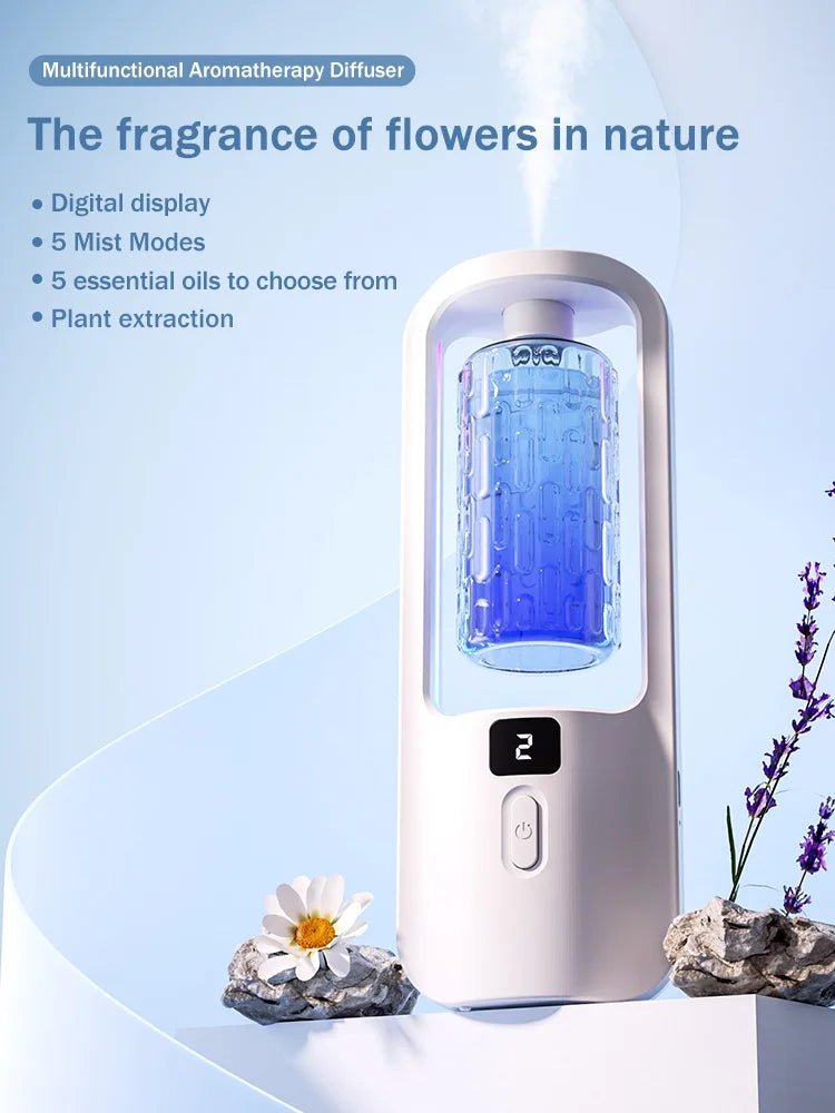 Automatic aromatherapy diffuser for eliminating odors, suitable for household use, with essential oil for air freshening. - La Tienda Bella