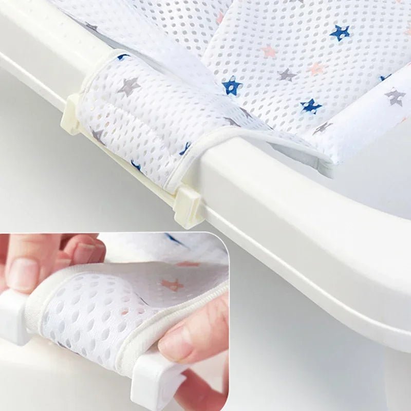 Baby Bath Net Mat Children Newborn Adjustable Bathtub Pillow Seat Cushion Cross - shaped Anti - slip Bathtub Shower Cradle Bed Seat - La Tienda Bella
