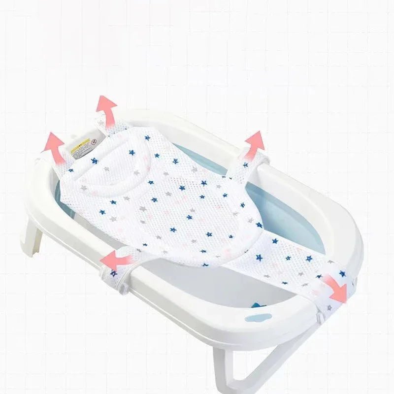 Baby Bath Net Mat Children Newborn Adjustable Bathtub Pillow Seat Cushion Cross - shaped Anti - slip Bathtub Shower Cradle Bed Seat - La Tienda Bella