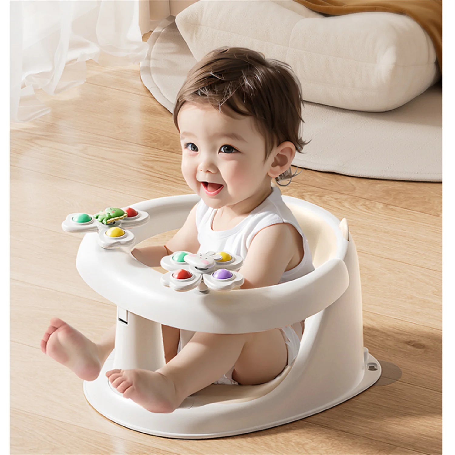 Baby bath seat baby bath seat bath stool sitting handy gadget bathtub sit bath learning seat kids - La Tienda Bella