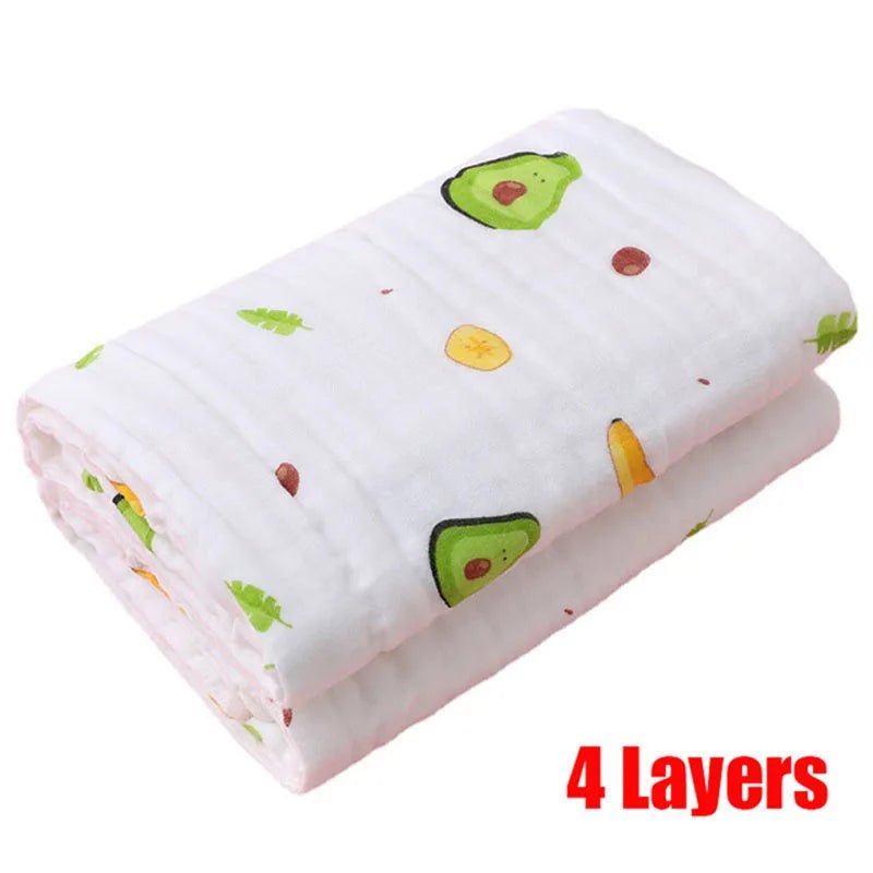 Baby Bath Towel Boy Girl Cotton Blanket For Newborn Bathrobe 4-Layer Gauze Washcloth Infant Swaddle - La Tienda Bella