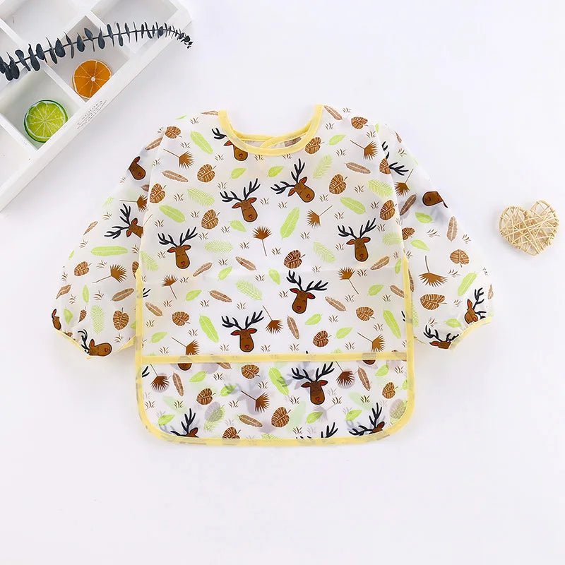 Baby Bibs New Cute Children Baby Stuff Toddler Waterproof Long Sleeve Art Smock Feeding Bib - La Tienda Bella