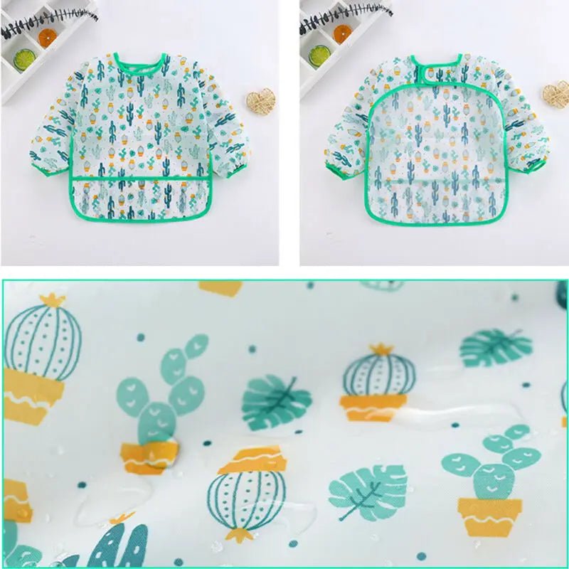 Baby Bibs New Cute Children Baby Stuff Toddler Waterproof Long Sleeve Art Smock Feeding Bib - La Tienda Bella