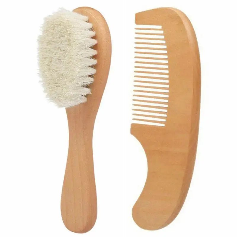 Baby Care Wooden Handle Brush Comb Head Massage Tool Portable Baby Comb Bath Brush Combs - La Tienda Bella