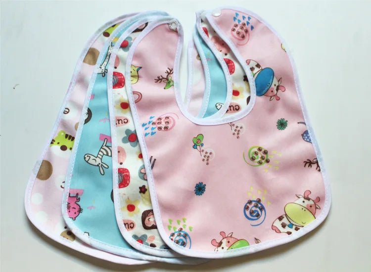 Baby Cartoon Snap Waterproof Bib Super Soft Baby Bib Newborn Crystal Velvet Saliva Towel - La Tienda Bella