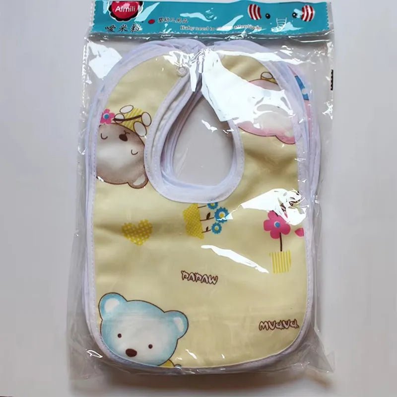 Baby Cartoon Snap Waterproof Bib Super Soft Baby Bib Newborn Crystal Velvet Saliva Towel - La Tienda Bella