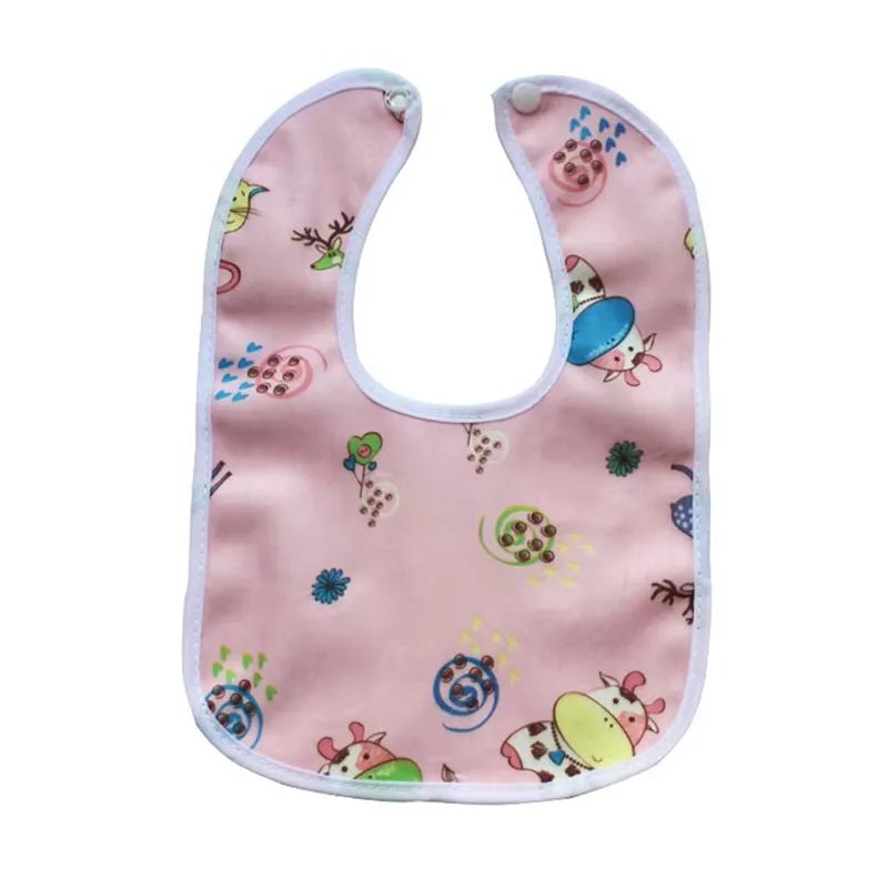 Baby Cartoon Snap Waterproof Bib Super Soft Baby Bib Newborn Crystal Velvet Saliva Towel - La Tienda Bella