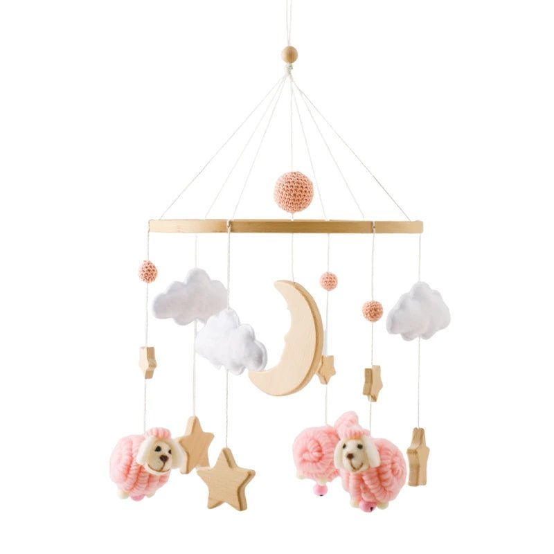 Baby Crib Mobile Rattle Toy For 0-12 Months Cartoon Felt Forest Animal Bed Bell Hanging Wooden Brack - La Tienda Bella