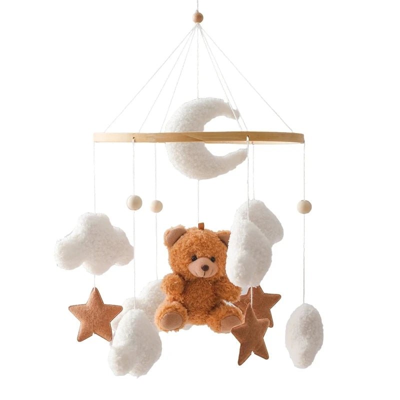 Baby Crib Mobile Rattle Toy For 0-12 Months Cartoon Felt Forest Animal Bed Bell Hanging Wooden Brack - La Tienda Bella