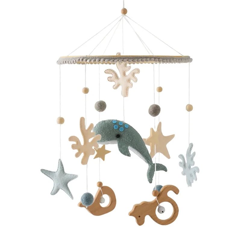 Baby Crib Mobile Rattle Toy For 0-12 Months Cartoon Felt Forest Animal Bed Bell Hanging Wooden Brack - La Tienda Bella