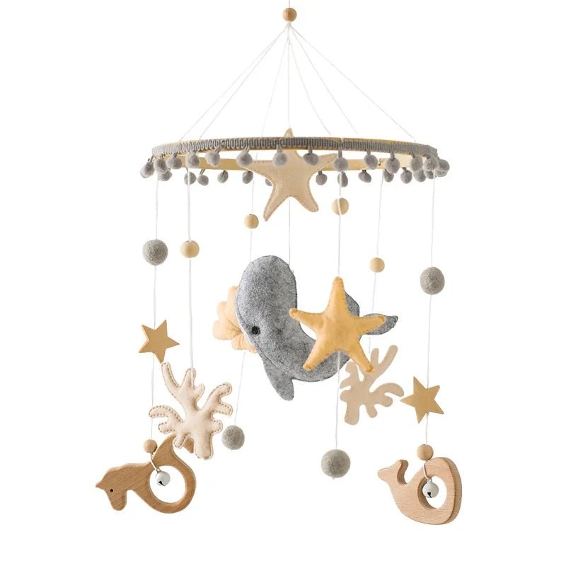 Baby Crib Mobile Rattle Toy For 0-12 Months Cartoon Felt Forest Animal Bed Bell Hanging Wooden Brack - La Tienda Bella