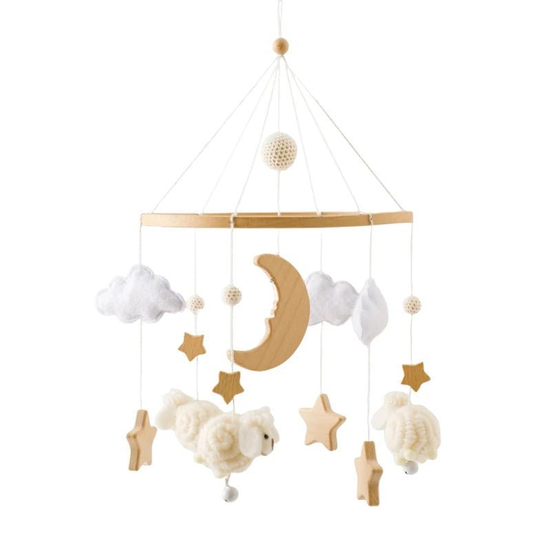 Baby Crib Mobile Rattle Toy For 0-12 Months Cartoon Felt Forest Animal Bed Bell Hanging Wooden Brack - La Tienda Bella