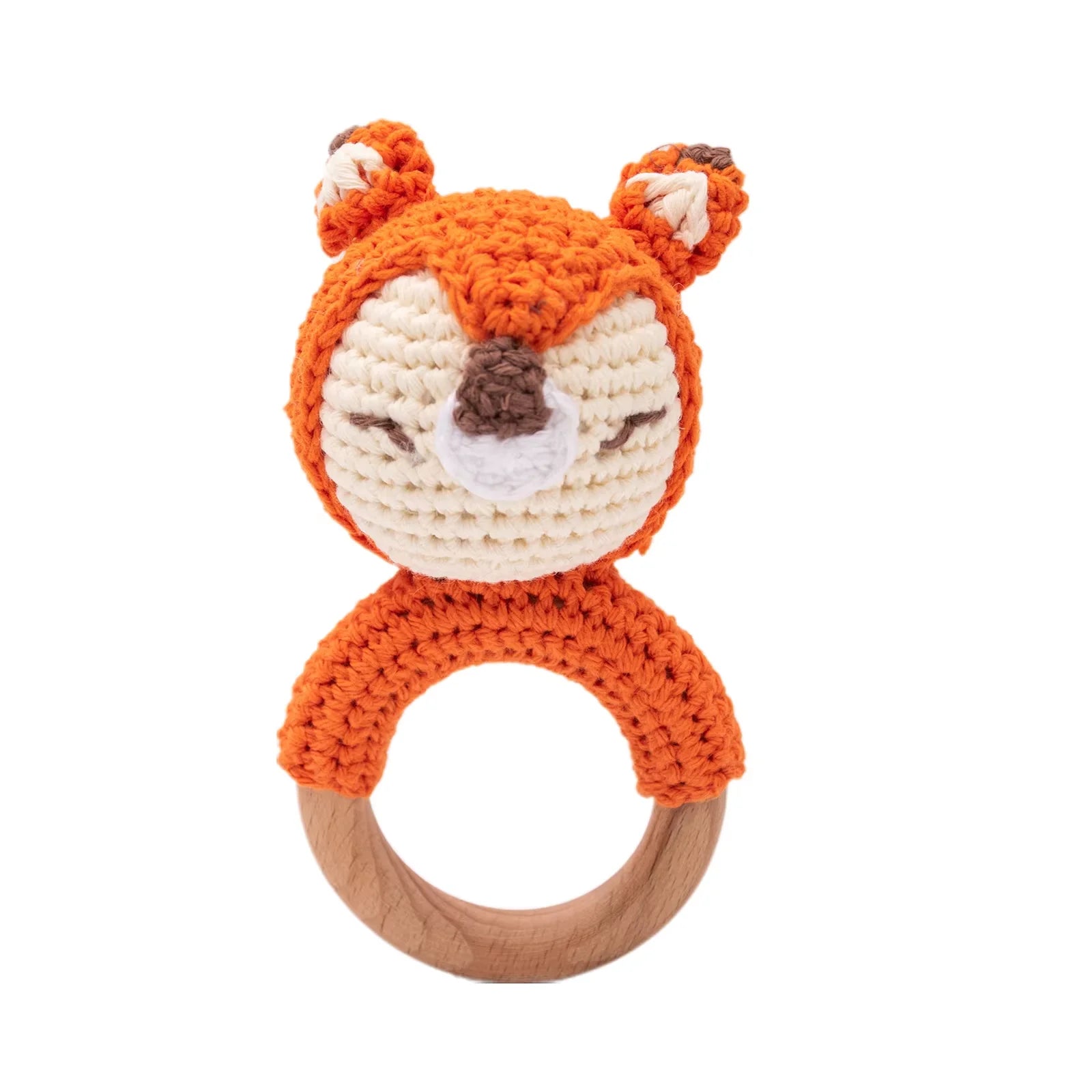 Baby Crochet Rattle Wooden Teether Toy BPA Free Wood Rodent Rabbit Rattle Baby Mobile Play Gym - La Tienda Bella