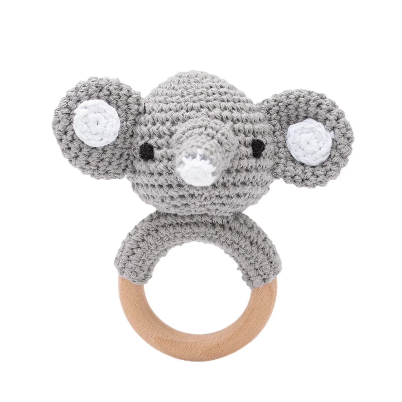 Baby Crochet Rattle Wooden Teether Toy BPA Free Wood Rodent Rabbit Rattle Baby Mobile Play Gym - La Tienda Bella