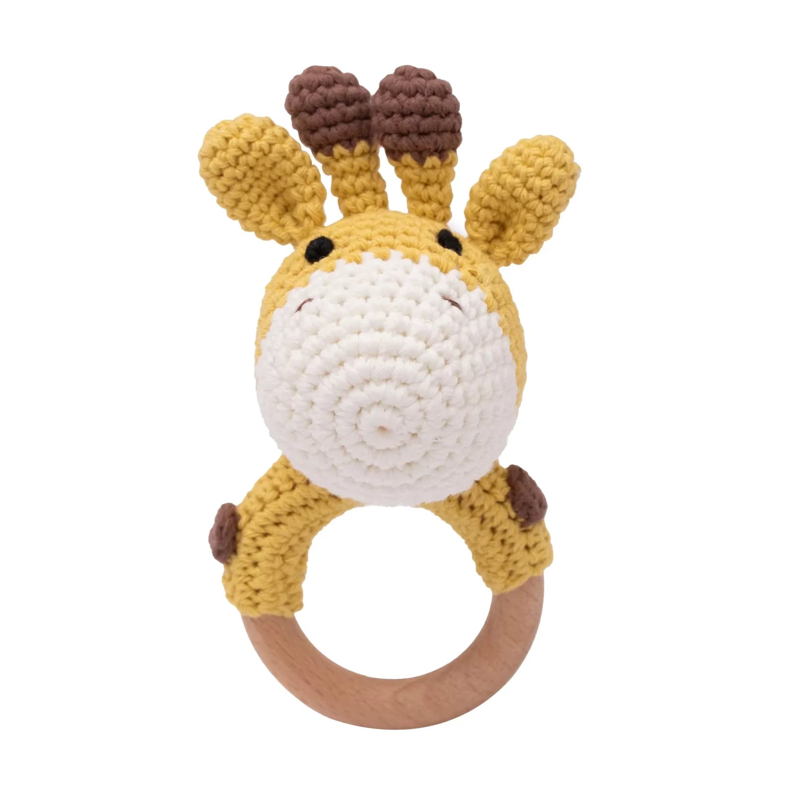 Baby Crochet Rattle Wooden Teether Toy BPA Free Wood Rodent Rabbit Rattle Baby Mobile Play Gym - La Tienda Bella